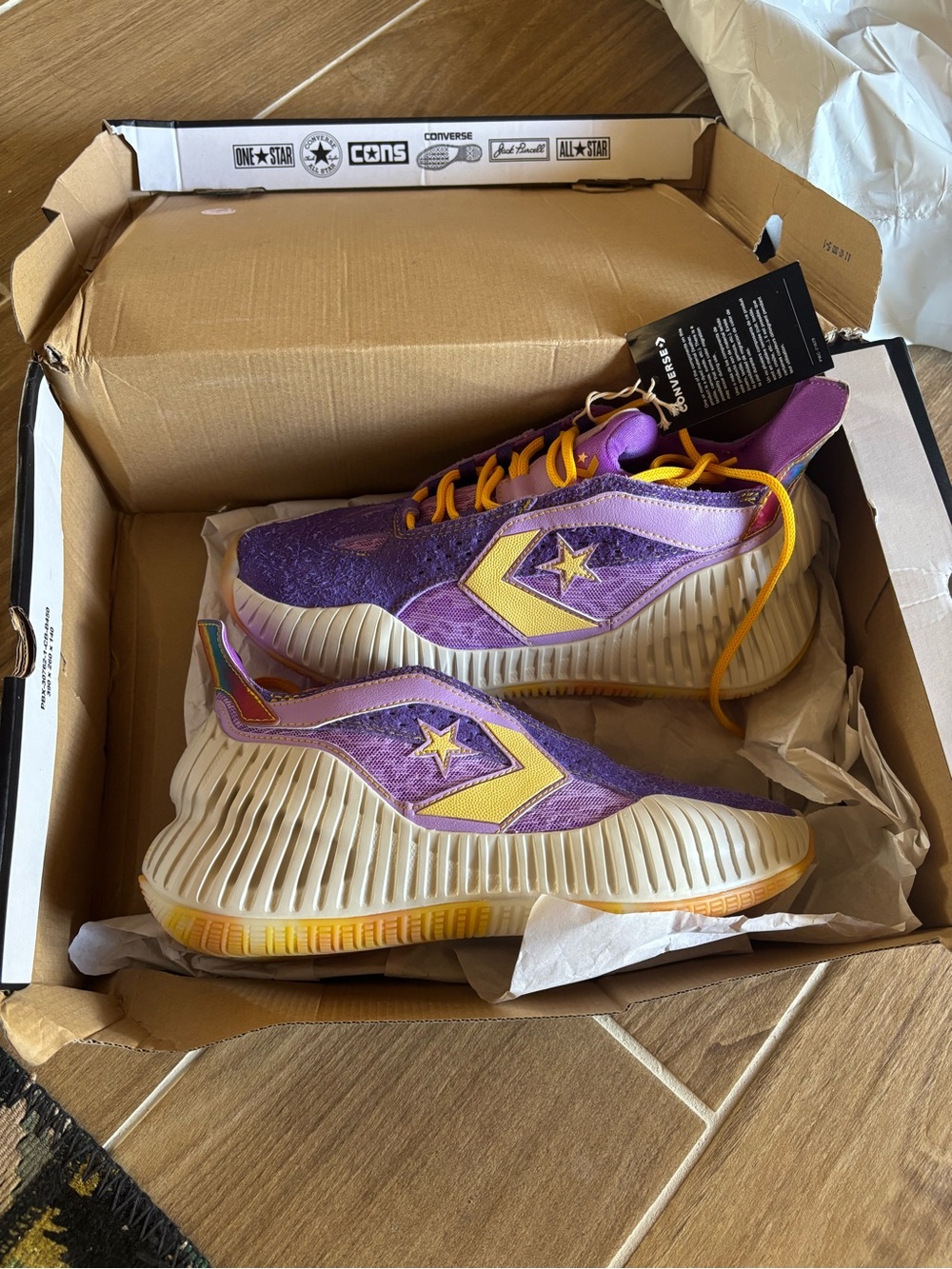 Converse allstar granddaddy jelly purple yellow size 8.5